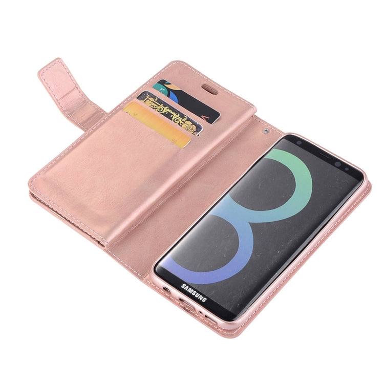 For Samsung Galaxy S8 Multifunctional Zipper Horizontal Flip Leather Case with Holder & Wallet & 9 Card Slots & Lanyard