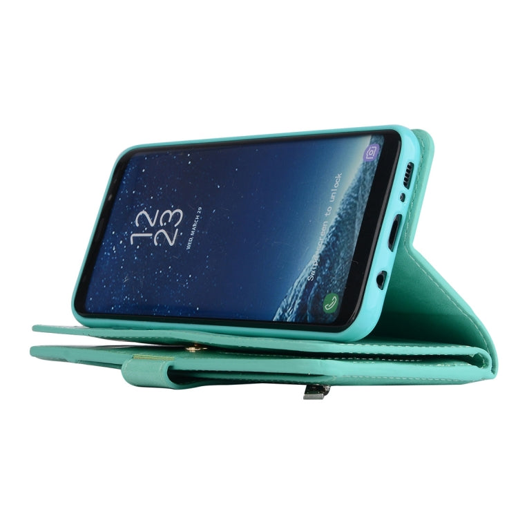 For Samsung Galaxy S8 Multifunctional Zipper Horizontal Flip Leather Case with Holder & Wallet & 9 Card Slots & Lanyard