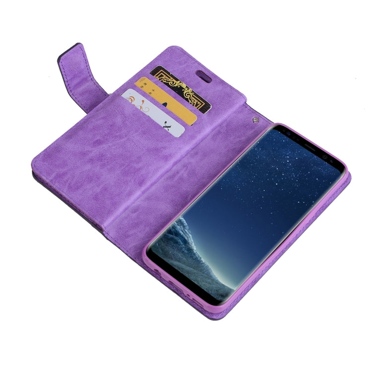 For Samsung Galaxy S8+ Multifunctional Zipper Horizontal Flip Leather Case with Holder & Wallet & 9 Card Slots & Lanyard