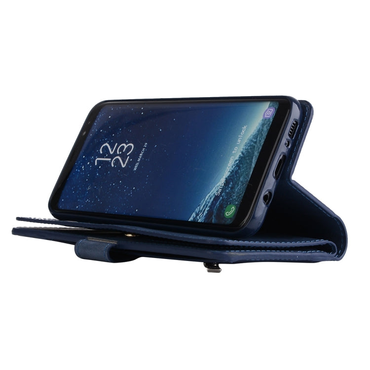For Samsung Galaxy S8+ Multifunctional Zipper Horizontal Flip Leather Case with Holder & Wallet & 9 Card Slots & Lanyard