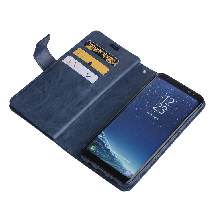 For Samsung Galaxy S8+ Multifunctional Zipper Horizontal Flip Leather Case with Holder & Wallet & 9 Card Slots & Lanyard