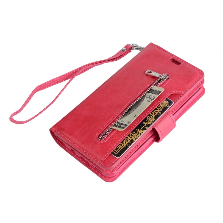 For Samsung Galaxy S8+ Multifunctional Zipper Horizontal Flip Leather Case with Holder & Wallet & 9 Card Slots & Lanyard