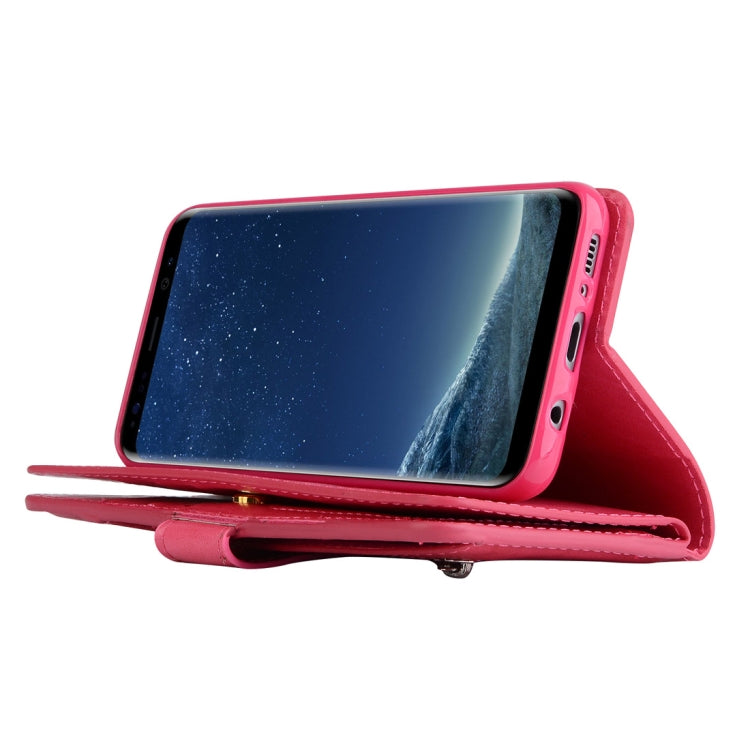 For Samsung Galaxy S8+ Multifunctional Zipper Horizontal Flip Leather Case with Holder & Wallet & 9 Card Slots & Lanyard
