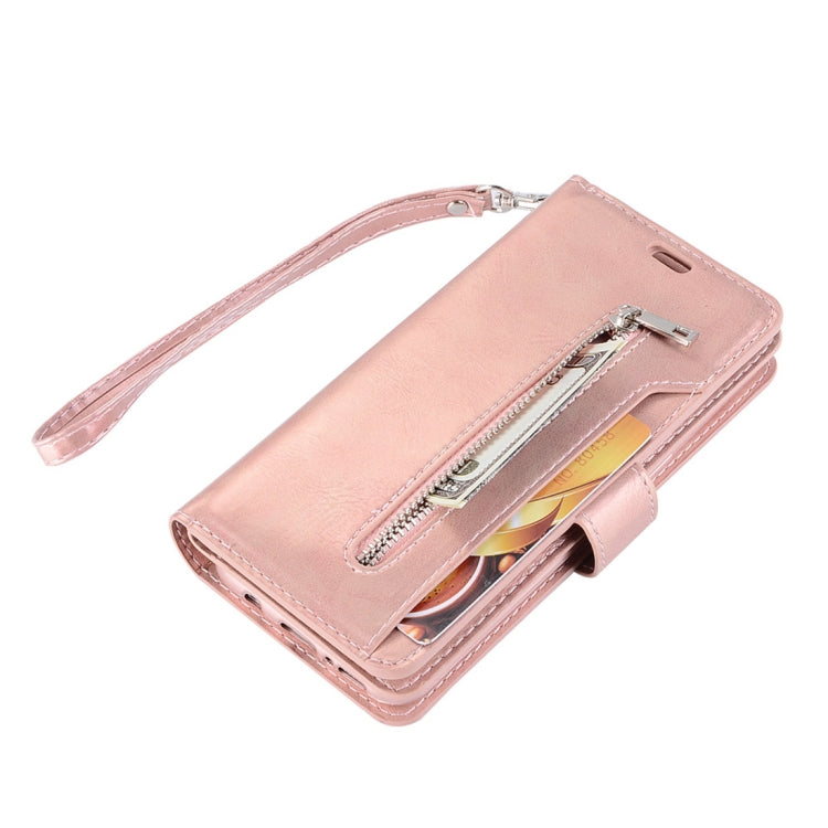 For Samsung Galaxy S8+ Multifunctional Zipper Horizontal Flip Leather Case with Holder & Wallet & 9 Card Slots & Lanyard