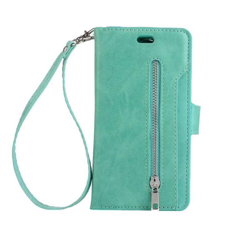For Samsung Galaxy S8+ Multifunctional Zipper Horizontal Flip Leather Case with Holder & Wallet & 9 Card Slots & Lanyard