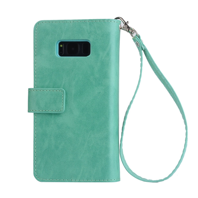 For Samsung Galaxy S8+ Multifunctional Zipper Horizontal Flip Leather Case with Holder & Wallet & 9 Card Slots & Lanyard