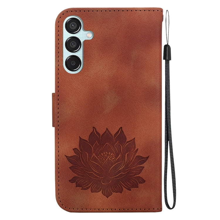 For Samsung Galaxy M15 / F15 Lotus Embossed Leather Phone Case