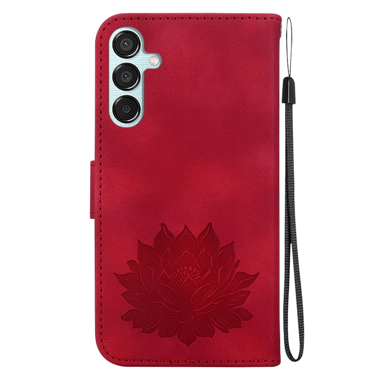 For Samsung Galaxy M15 / F15 Lotus Embossed Leather Phone Case