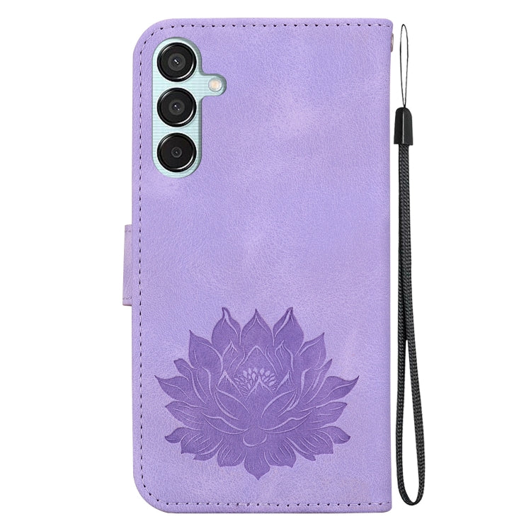 For Samsung Galaxy M15 / F15 Lotus Embossed Leather Phone Case