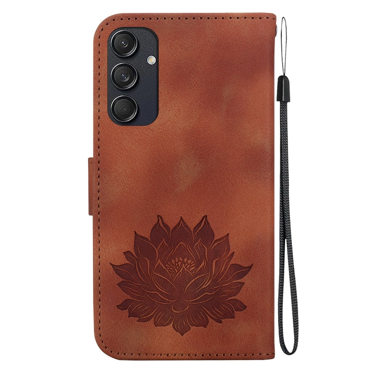 For Samsung Galaxy M55 Lotus Embossed Leather Phone Case