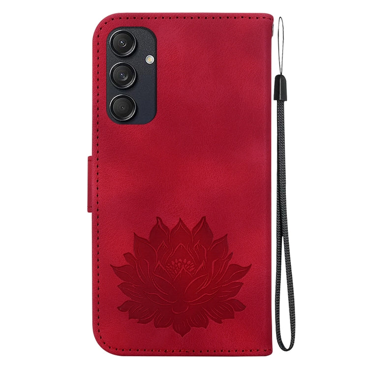 For Samsung Galaxy M55 Lotus Embossed Leather Phone Case