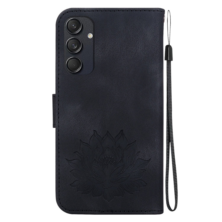 For Samsung Galaxy M55 Lotus Embossed Leather Phone Case