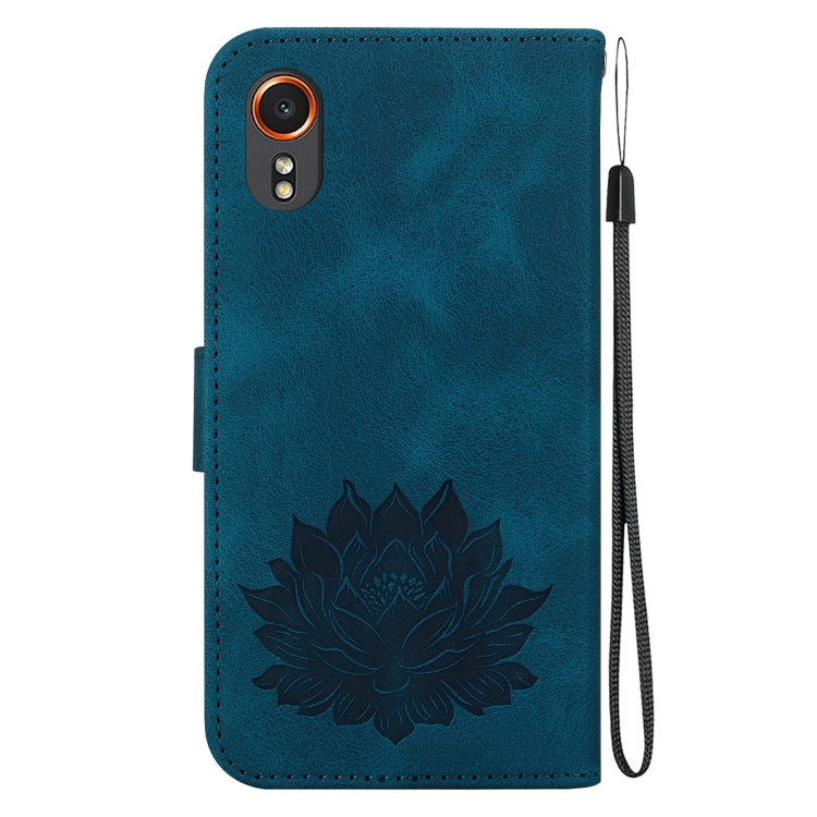 For Samsung Galaxy Xcover7 Lotus Embossed Leather Phone Case