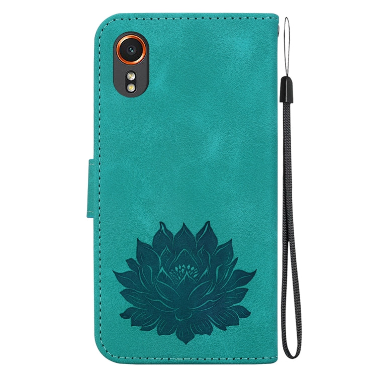 For Samsung Galaxy Xcover7 Lotus Embossed Leather Phone Case