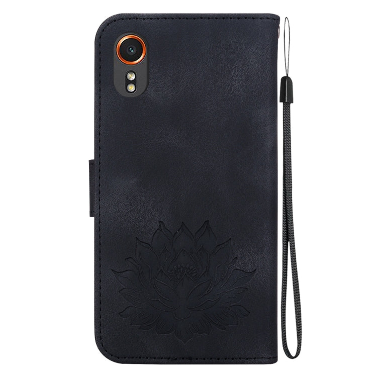 For Samsung Galaxy Xcover7 Lotus Embossed Leather Phone Case