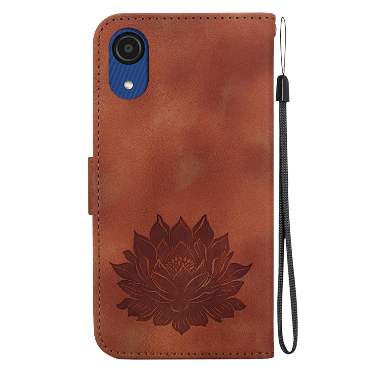 For Samsung Galaxy A03 Core Lotus Embossed Leather Phone Case