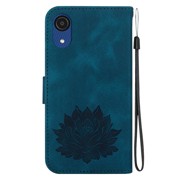 For Samsung Galaxy A03 Core Lotus Embossed Leather Phone Case