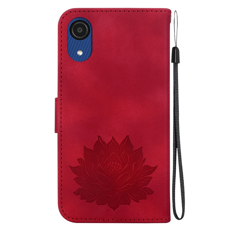 For Samsung Galaxy A03 Core Lotus Embossed Leather Phone Case