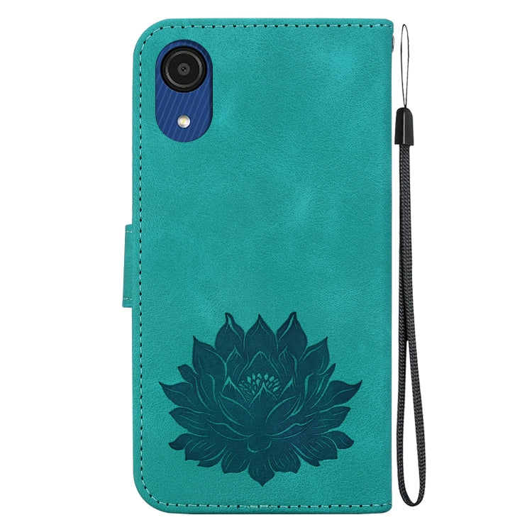 For Samsung Galaxy A03 Core Lotus Embossed Leather Phone Case