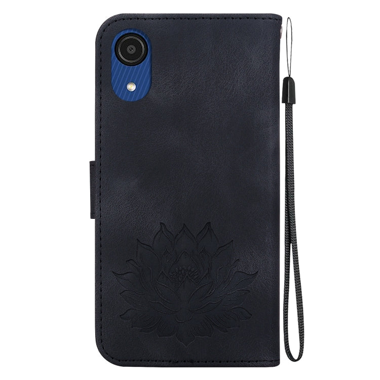 For Samsung Galaxy A03 Core Lotus Embossed Leather Phone Case
