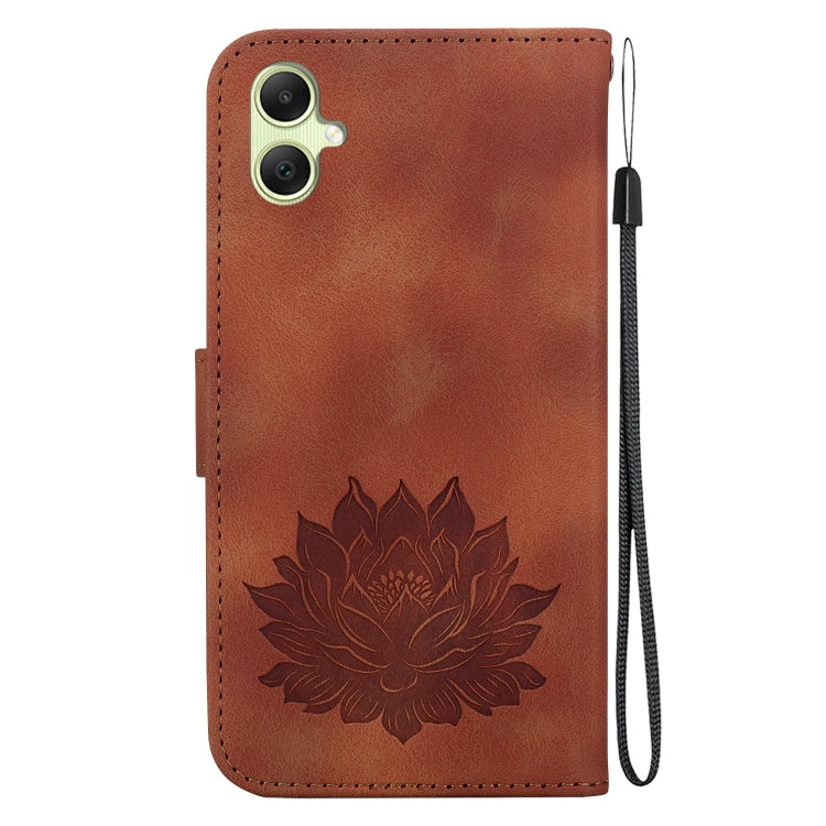 For Samsung Galaxy A05 Lotus Embossed Leather Phone Case