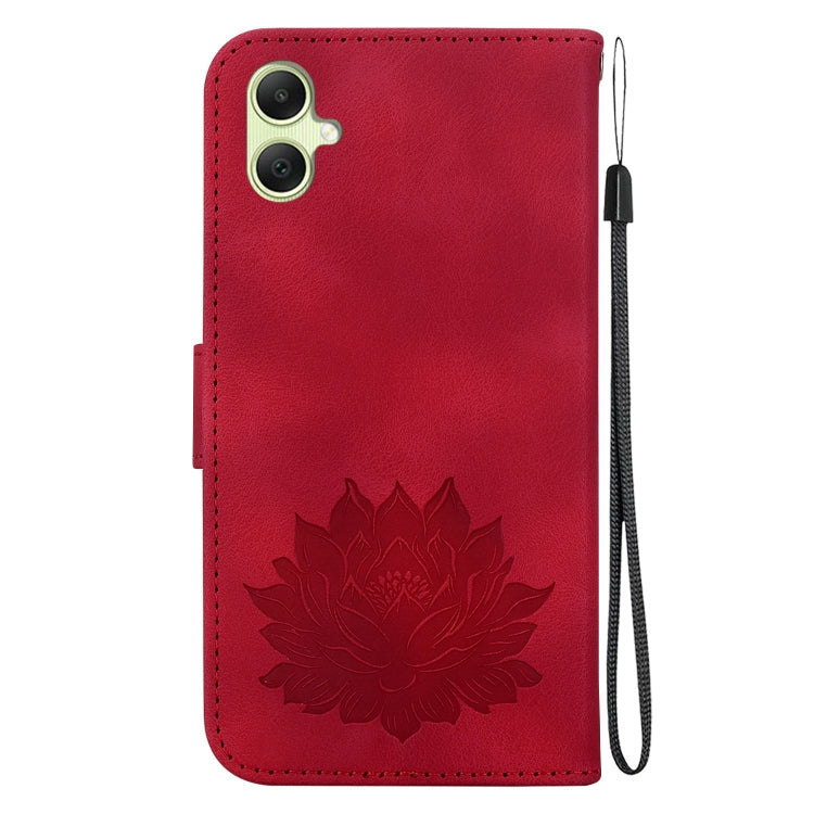 For Samsung Galaxy A05 Lotus Embossed Leather Phone Case