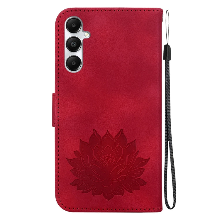 For Samsung Galaxy A05s Lotus Embossed Leather Phone Case