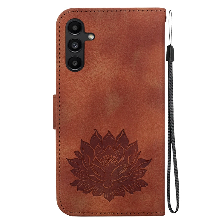For Samsung Galaxy A15 Lotus Embossed Leather Phone Case