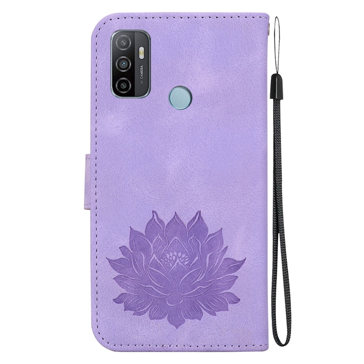 For Samsung Galaxy A33 5G Lotus Embossed Leather Phone Case