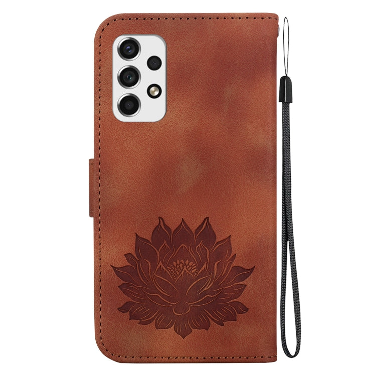 For Samsung Galaxy A53 5G Lotus Embossed Leather Phone Case