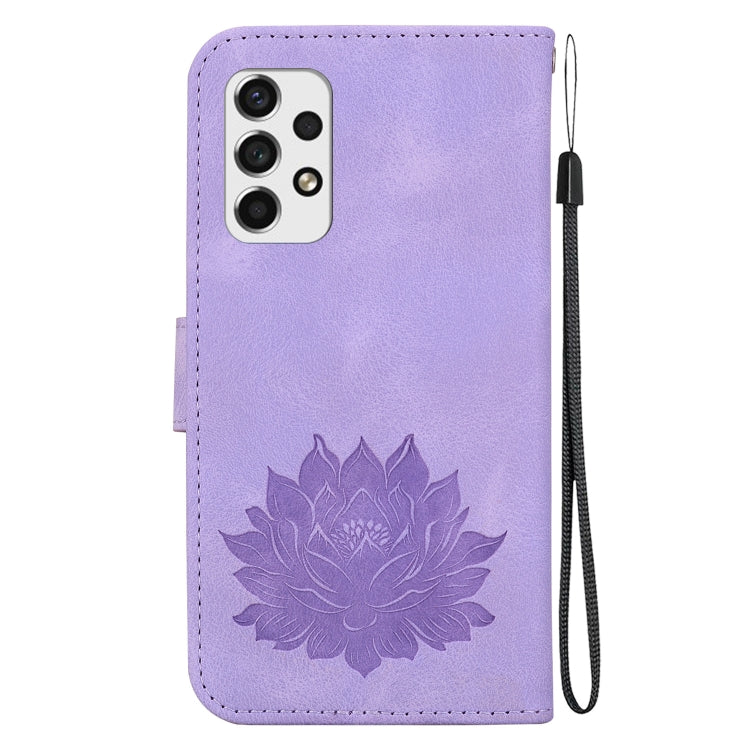 For Samsung Galaxy A53 5G Lotus Embossed Leather Phone Case