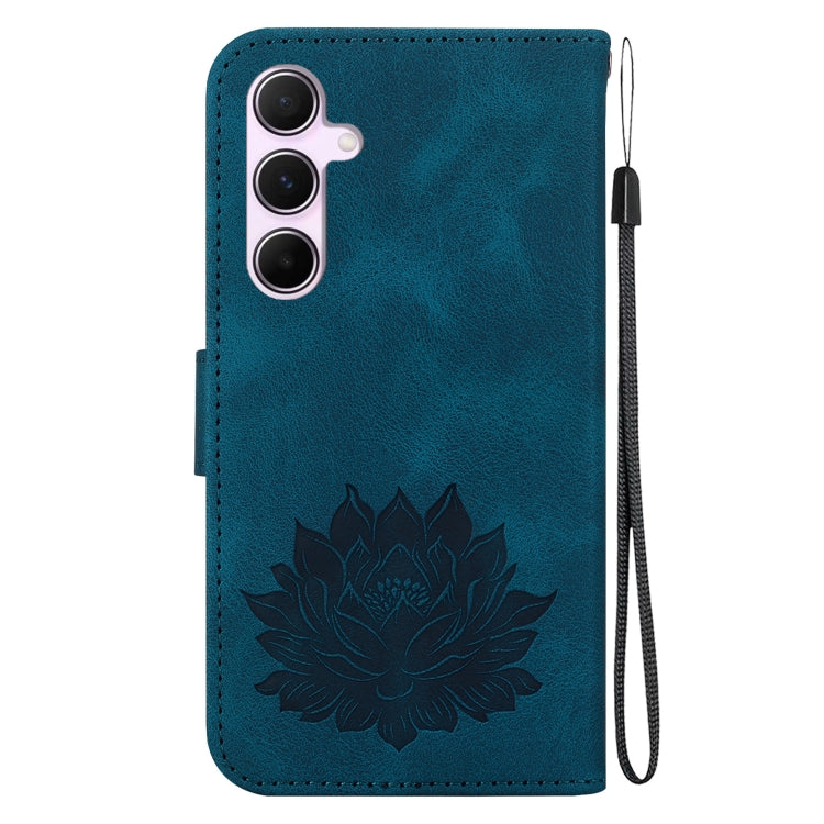 For Samsung Galaxy A55 5G Lotus Embossed Leather Phone Case