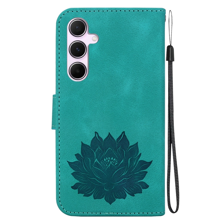 For Samsung Galaxy A55 5G Lotus Embossed Leather Phone Case