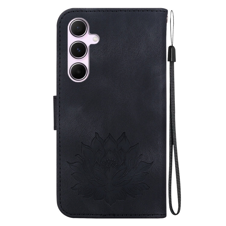 For Samsung Galaxy A55 5G Lotus Embossed Leather Phone Case