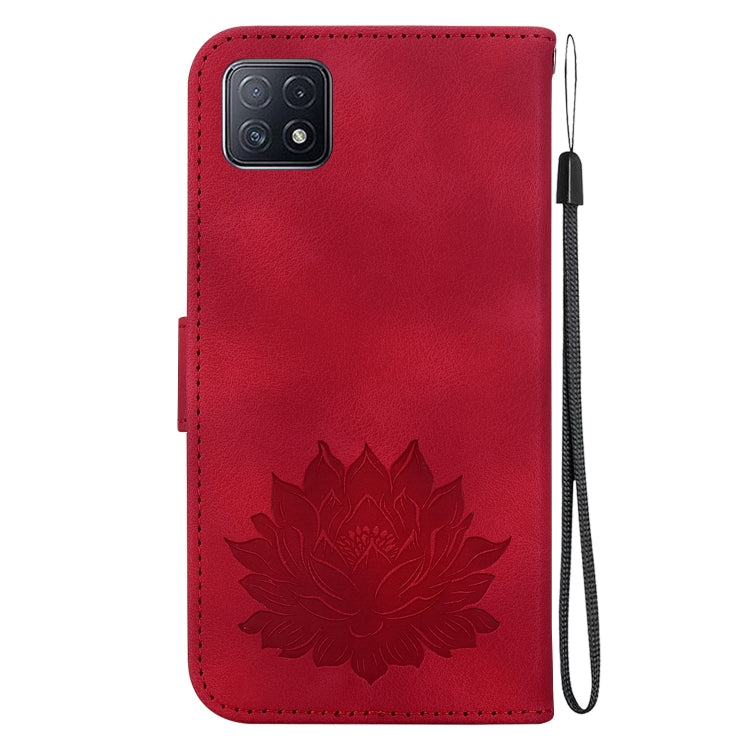 For Samsung Galaxy A73 5G Lotus Embossed Leather Phone Case