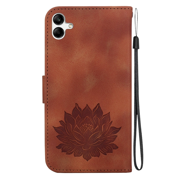 For Samsung Galaxy A04 / F04 / M04 Lotus Embossed Leather Phone Case