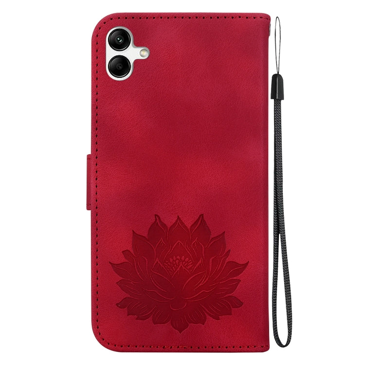 For Samsung Galaxy A04 / F04 / M04 Lotus Embossed Leather Phone Case