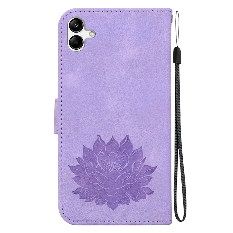 For Samsung Galaxy A04 / F04 / M04 Lotus Embossed Leather Phone Case