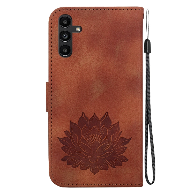 For Samsung Galaxy A13 5G Lotus Embossed Leather Phone Case