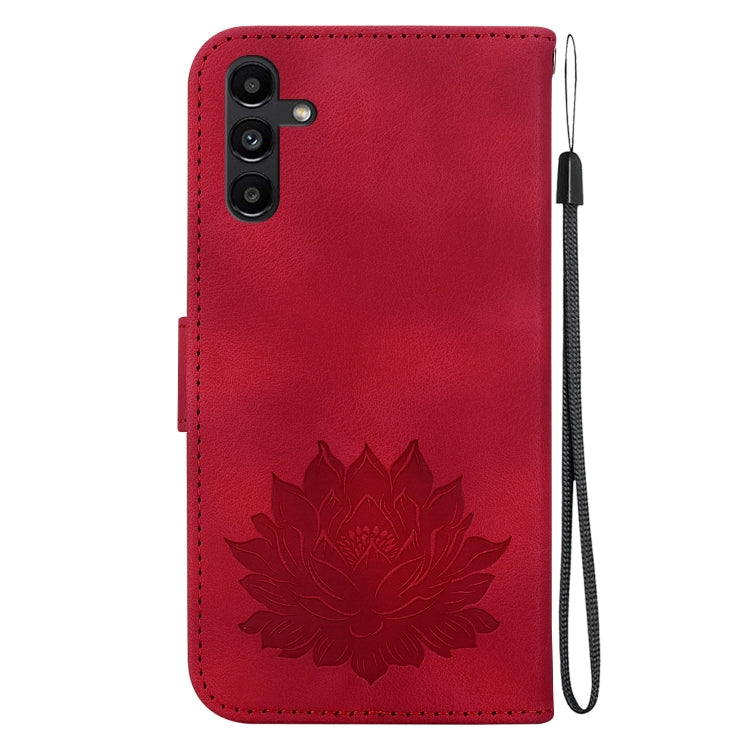 For Samsung Galaxy A13 5G Lotus Embossed Leather Phone Case