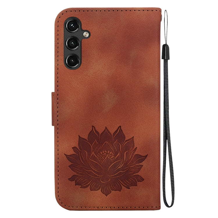 For Samsung Galaxy A14 5G Lotus Embossed Leather Phone Case