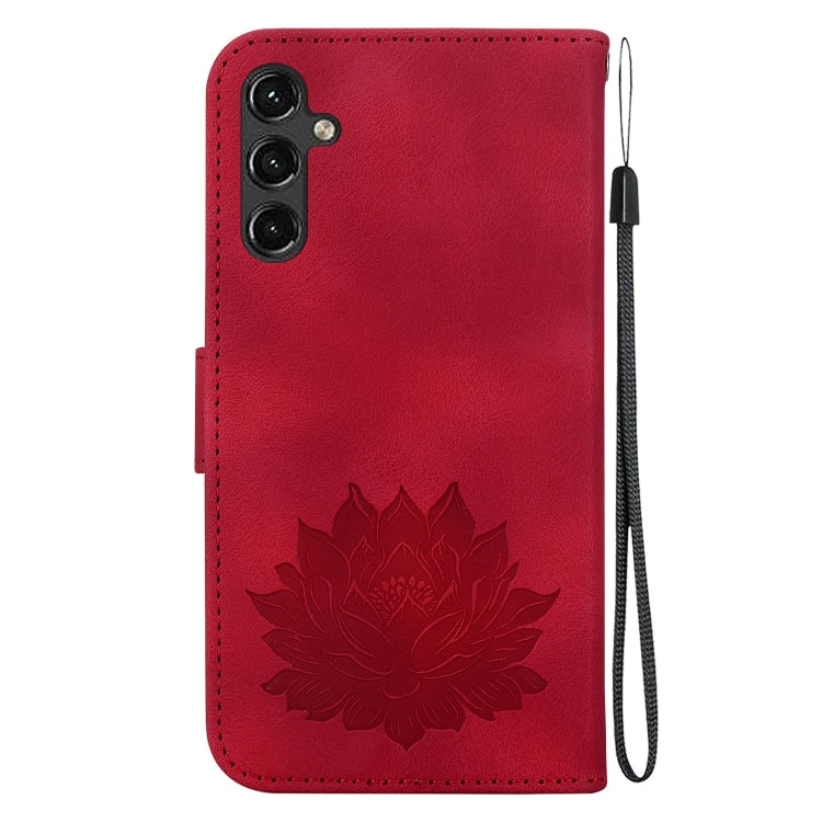 For Samsung Galaxy A14 5G Lotus Embossed Leather Phone Case
