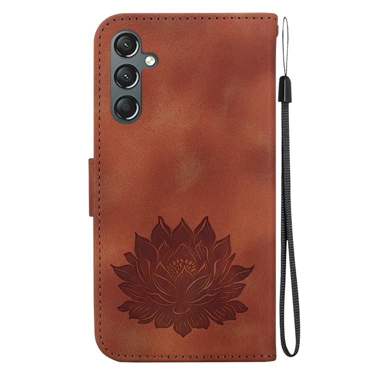 For Samsung Galaxy A24 4G Lotus Embossed Leather Phone Case