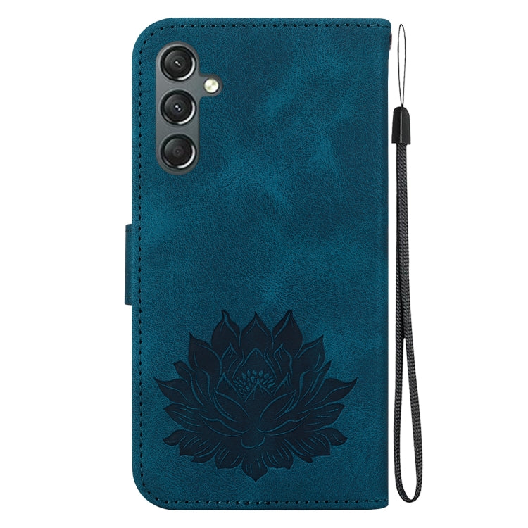 For Samsung Galaxy A24 4G Lotus Embossed Leather Phone Case