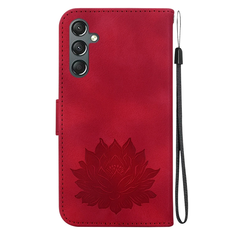 For Samsung Galaxy A24 4G Lotus Embossed Leather Phone Case