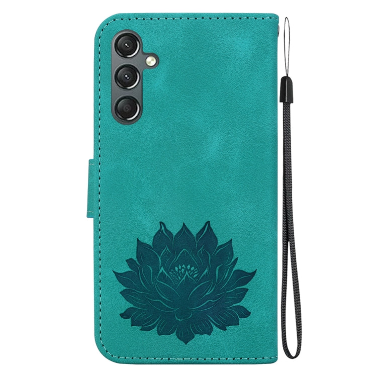 For Samsung Galaxy A24 4G Lotus Embossed Leather Phone Case
