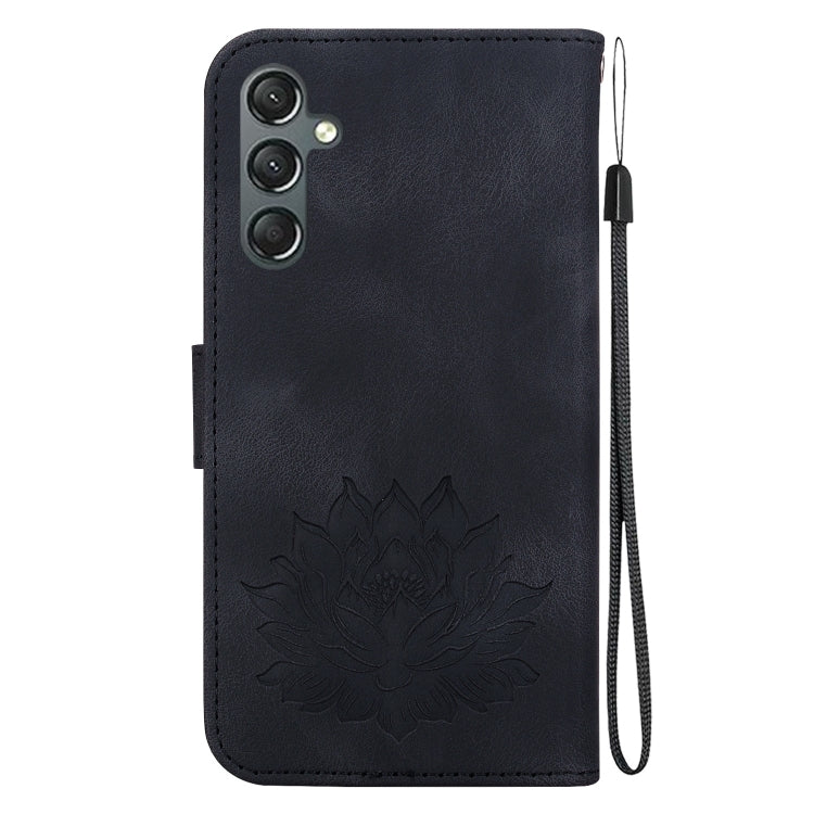 For Samsung Galaxy A24 4G Lotus Embossed Leather Phone Case