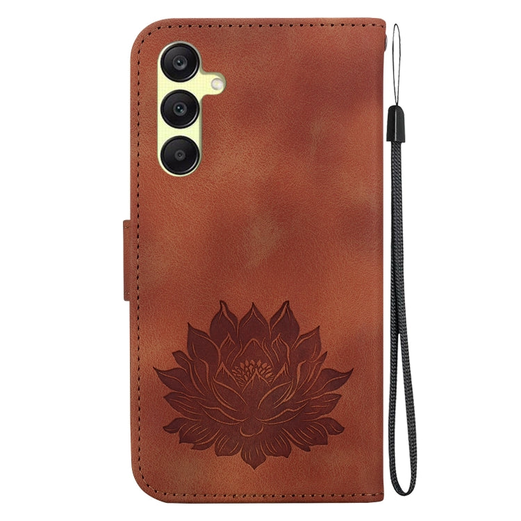 For Samsung Galaxy A25 5G Lotus Embossed Leather Phone Case