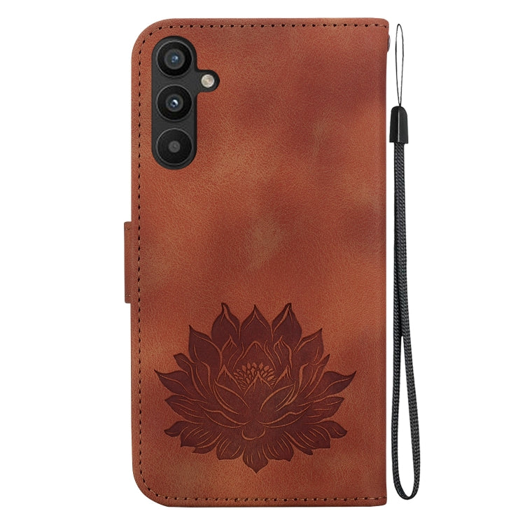For Samsung Galaxy A34 5G Lotus Embossed Leather Phone Case
