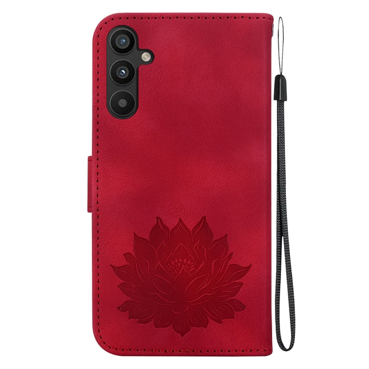 For Samsung Galaxy A34 5G Lotus Embossed Leather Phone Case